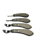Describes Blackwood Farrier Hoof Knife Set of 4 - X-Small, Small, Medium & Large